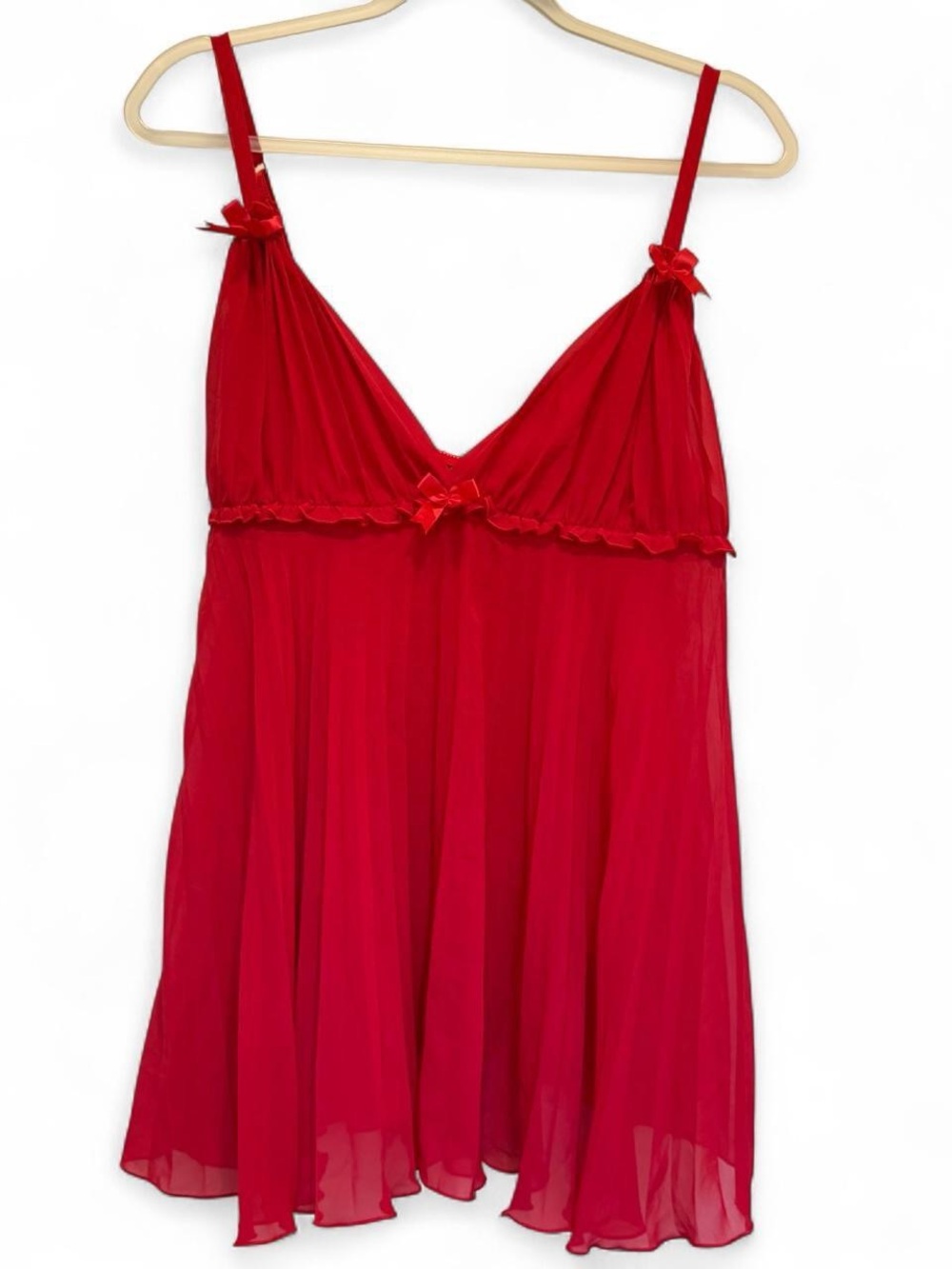 cinema etoile Seductivewear Red lingerie slip dress with bow details Size: XL